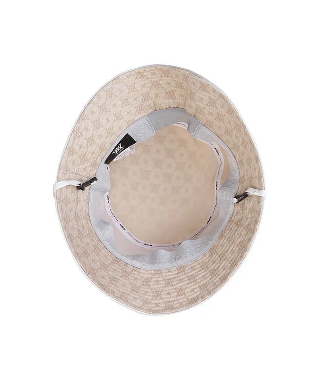 ANEW Monogram Round Taping Bucket Hat - Beige