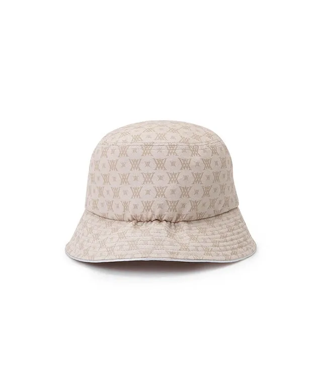 ANEW Monogram Round Taping Bucket Hat - Beige