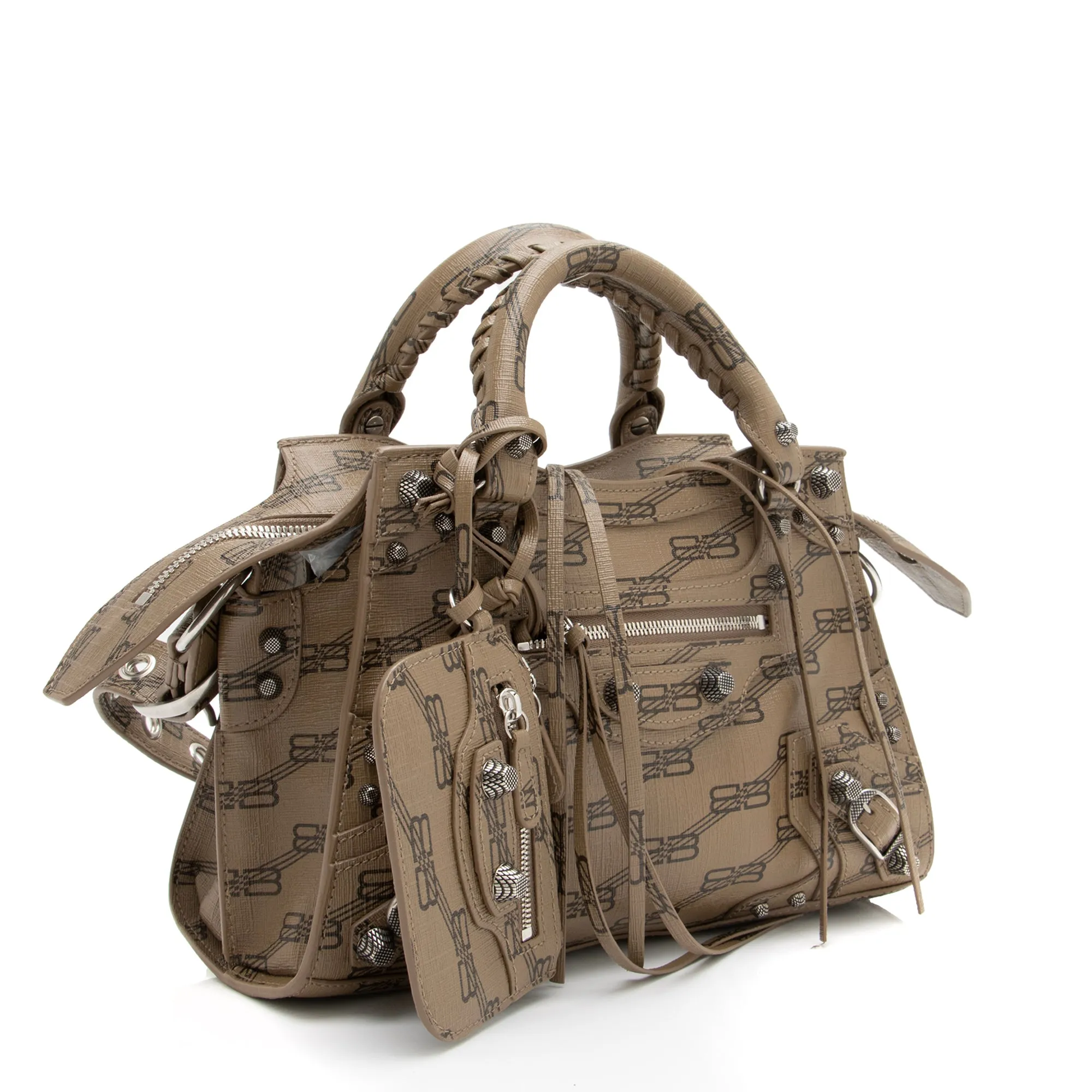 Balenciaga BB Monogram Canvas Signature Neo Cagole City XS Satchel (SHF-23465)