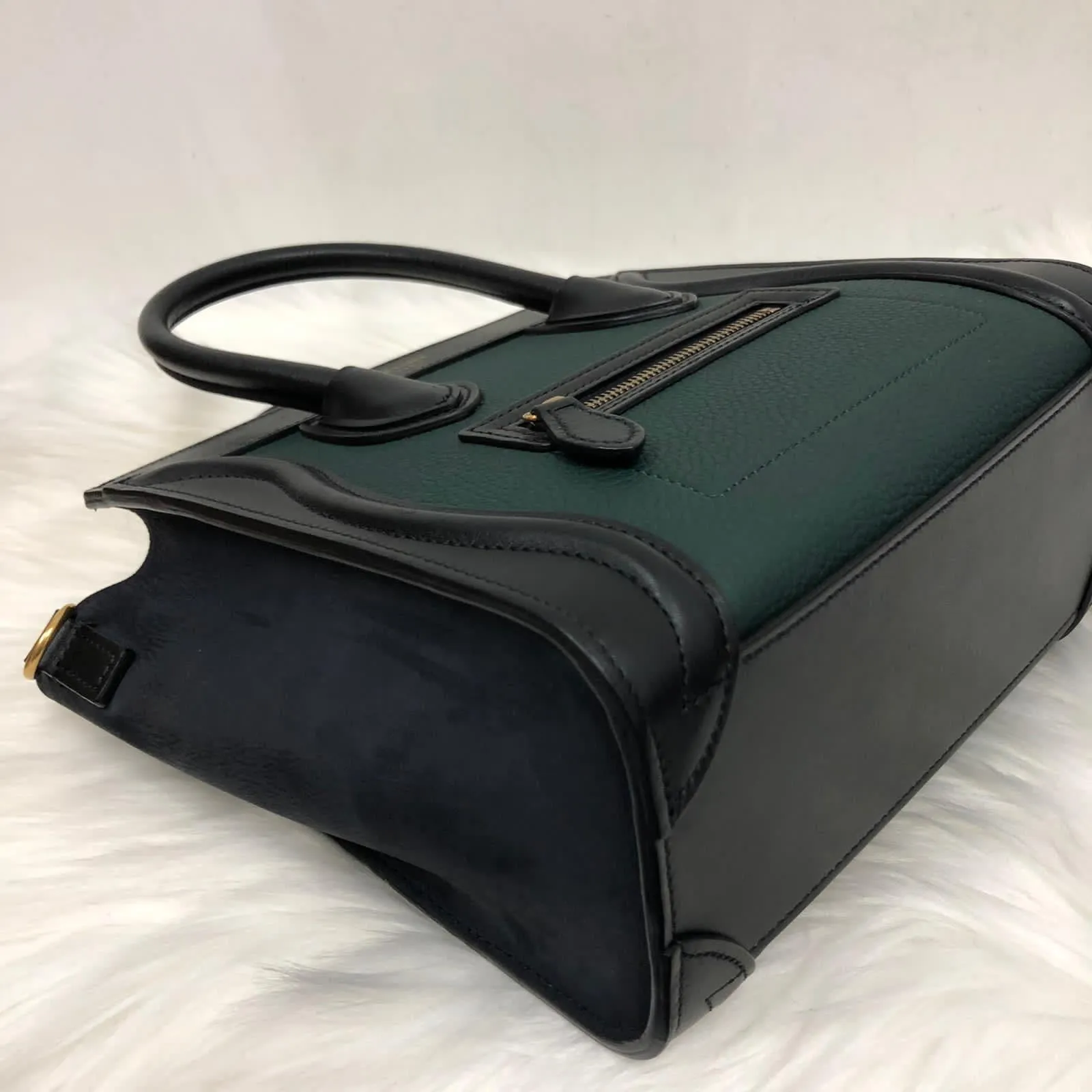 Bi-Coloured Nano Luggage Tote Green/Black