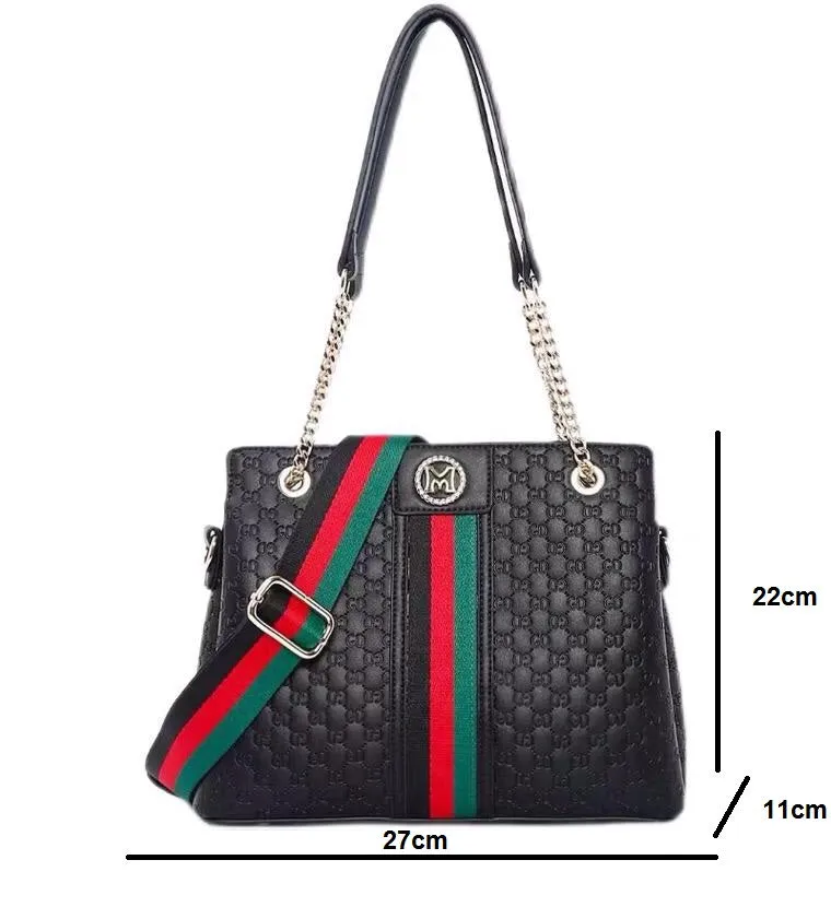 Black Branded Handbag for Women Crocodile Pattren A30