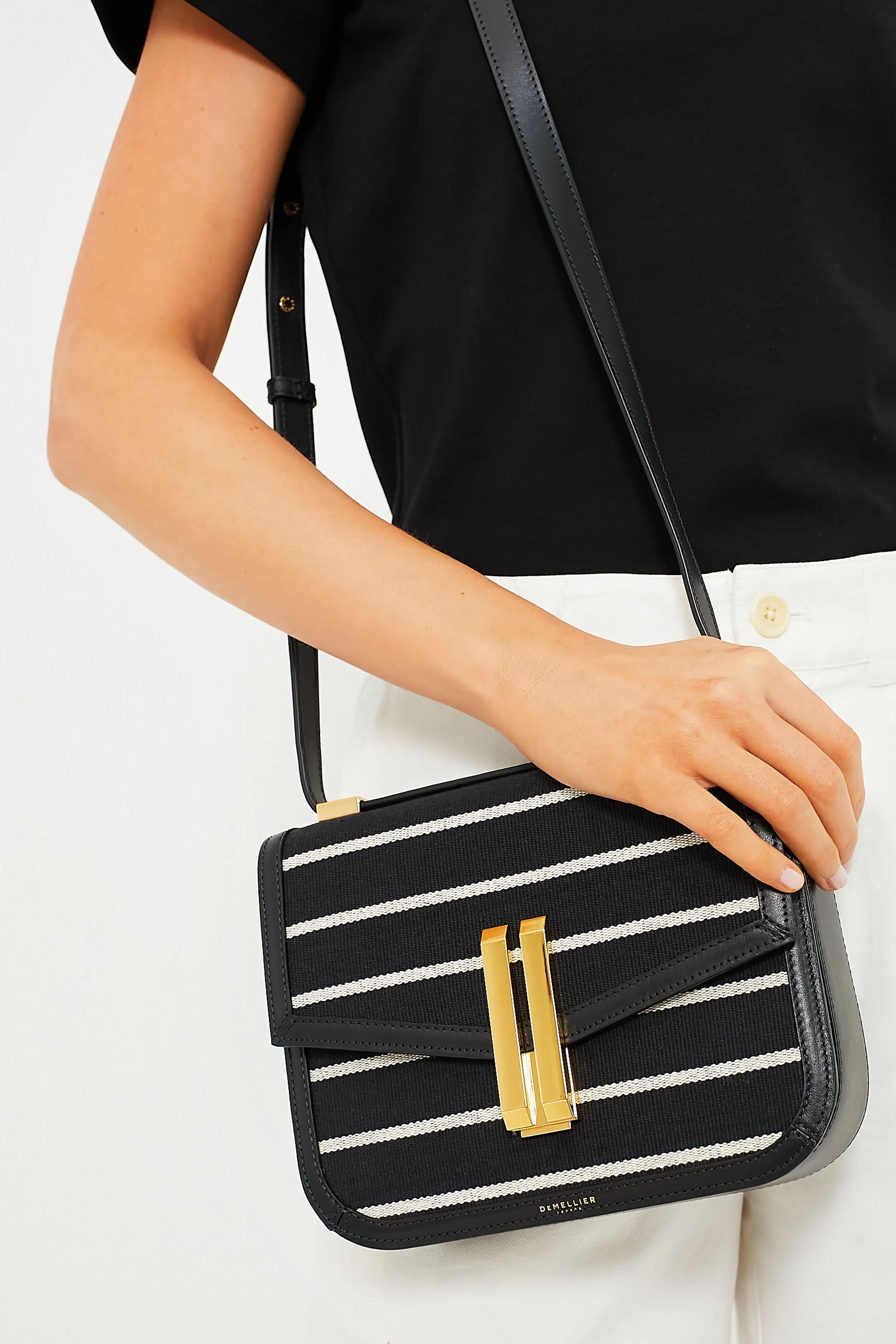 Black Breton Stripe Canvas Vancouver Bag