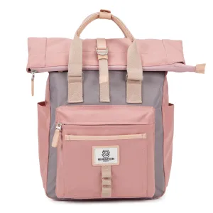 Canary Wharf Backpack - Pink with Grey