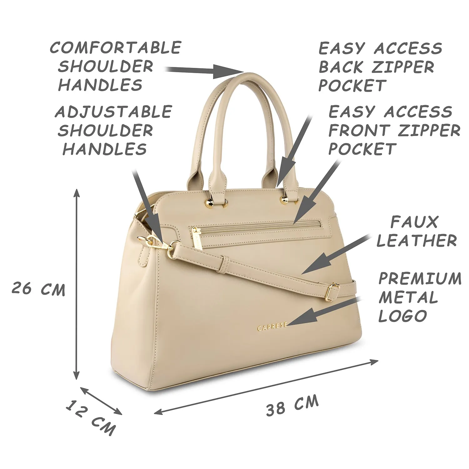 Caprese Kiara Satchel Large Sand