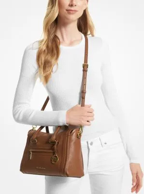 Carine Medium Pebbled Leather Satchel