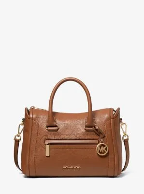 Carine Medium Pebbled Leather Satchel