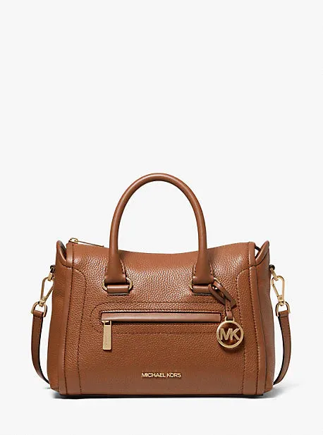 Carine Medium Pebbled Leather Satchel