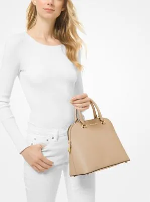 Cindy Large Leather Dome Satchel