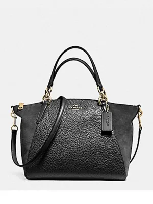 Coach Women's Small Kelsey Satchel In Mixed Materials Black F11832