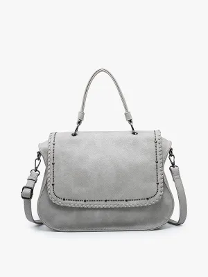 Cricket Studded Hobo Bag - Grey