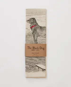 Dog on Dock Tea Towel