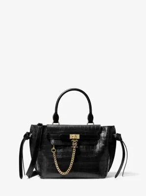 Hamilton Legacy Small Crocodile Embossed Leather Belted Satchel