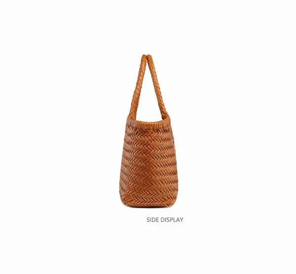 Hand-woven 100% Genuine Leather Vintage Shopping Bag