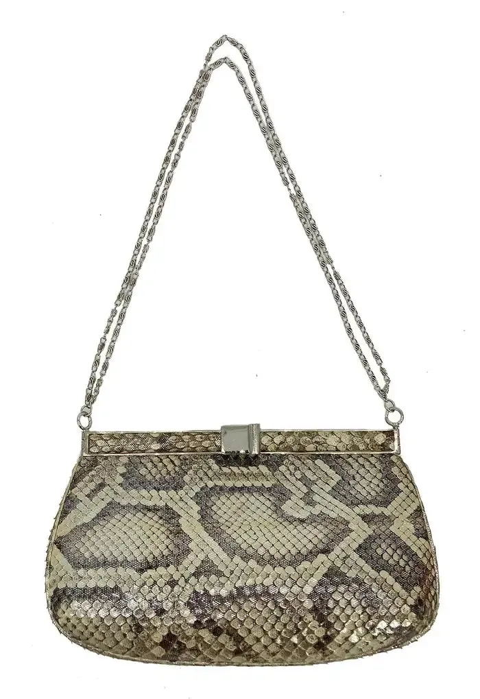 Judith Leiber Metallic Snakeskin Shoulder Bag