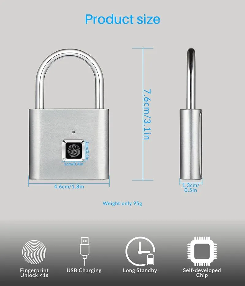 Keyless USB Charging Fingerprint Lock