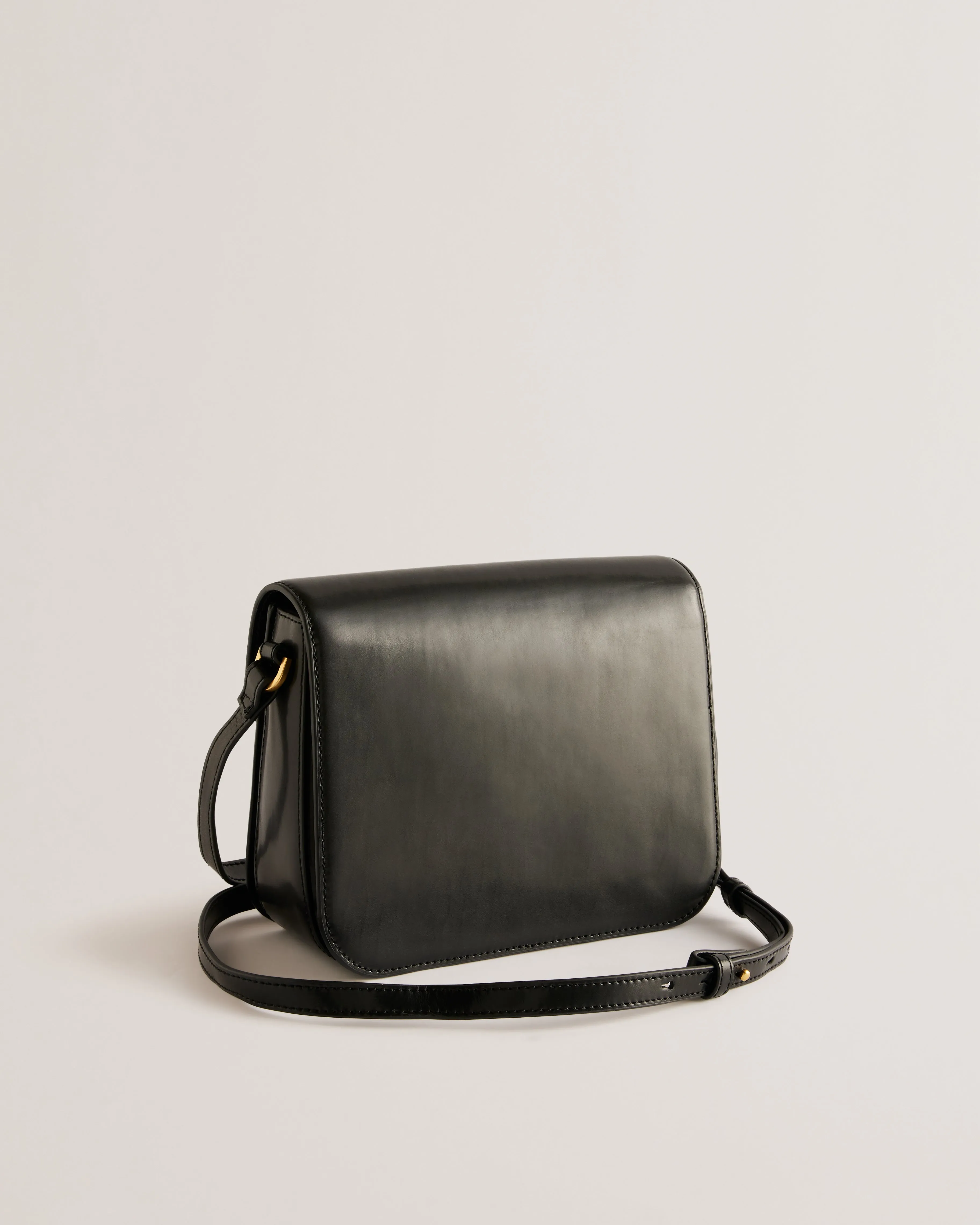 Kkayli Polished Leather Satchel Bag Black