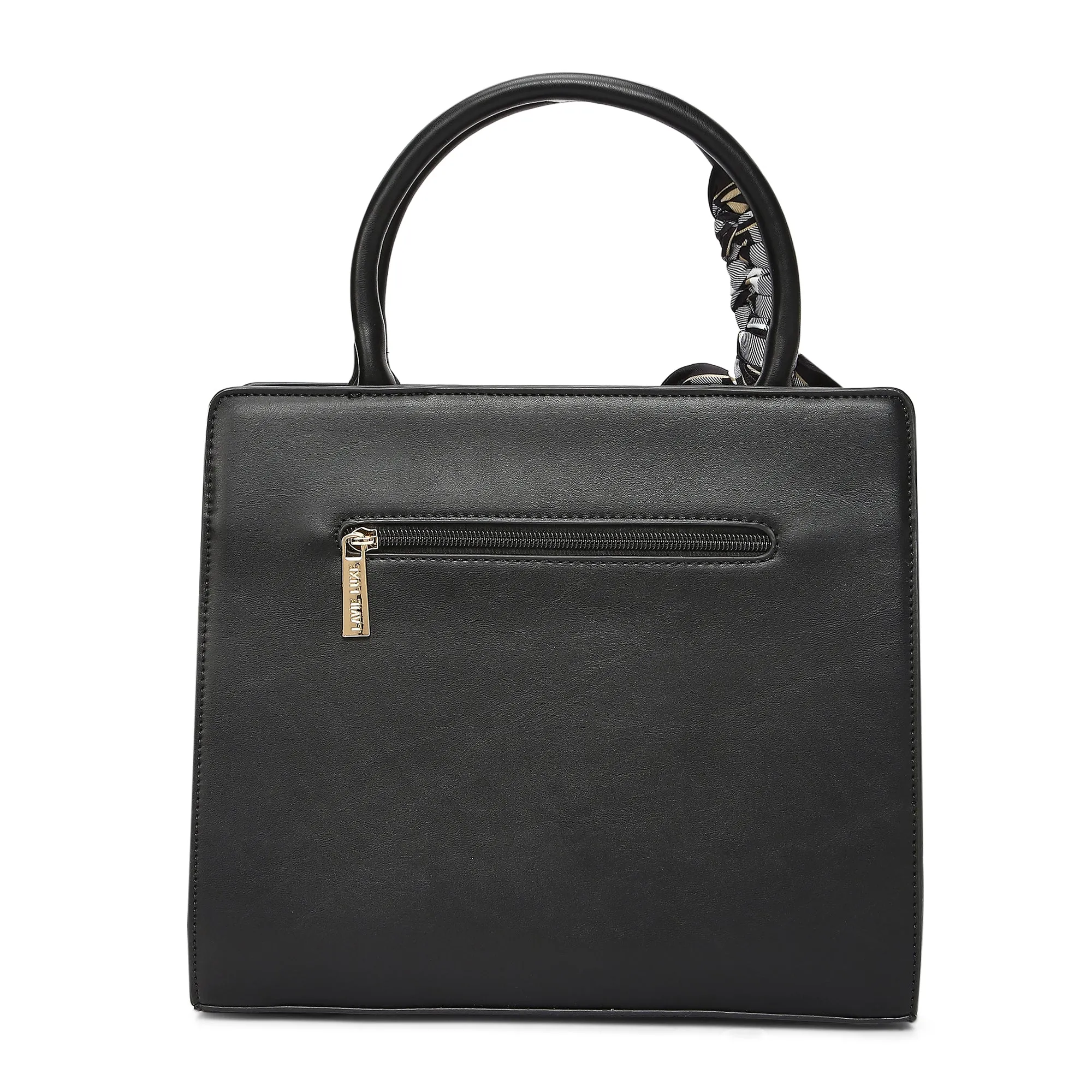 Lavie Luxe Quare Black Medium Women's Satchel