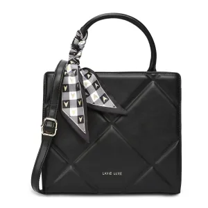 Lavie Luxe Quare Black Medium Women's Satchel