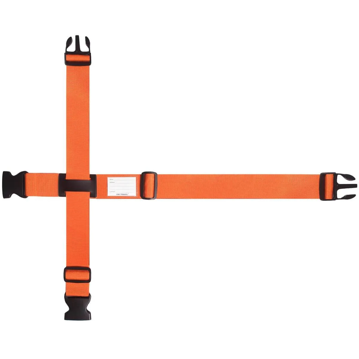 Orange luggage cross strap suitcase belts with baggage label tag