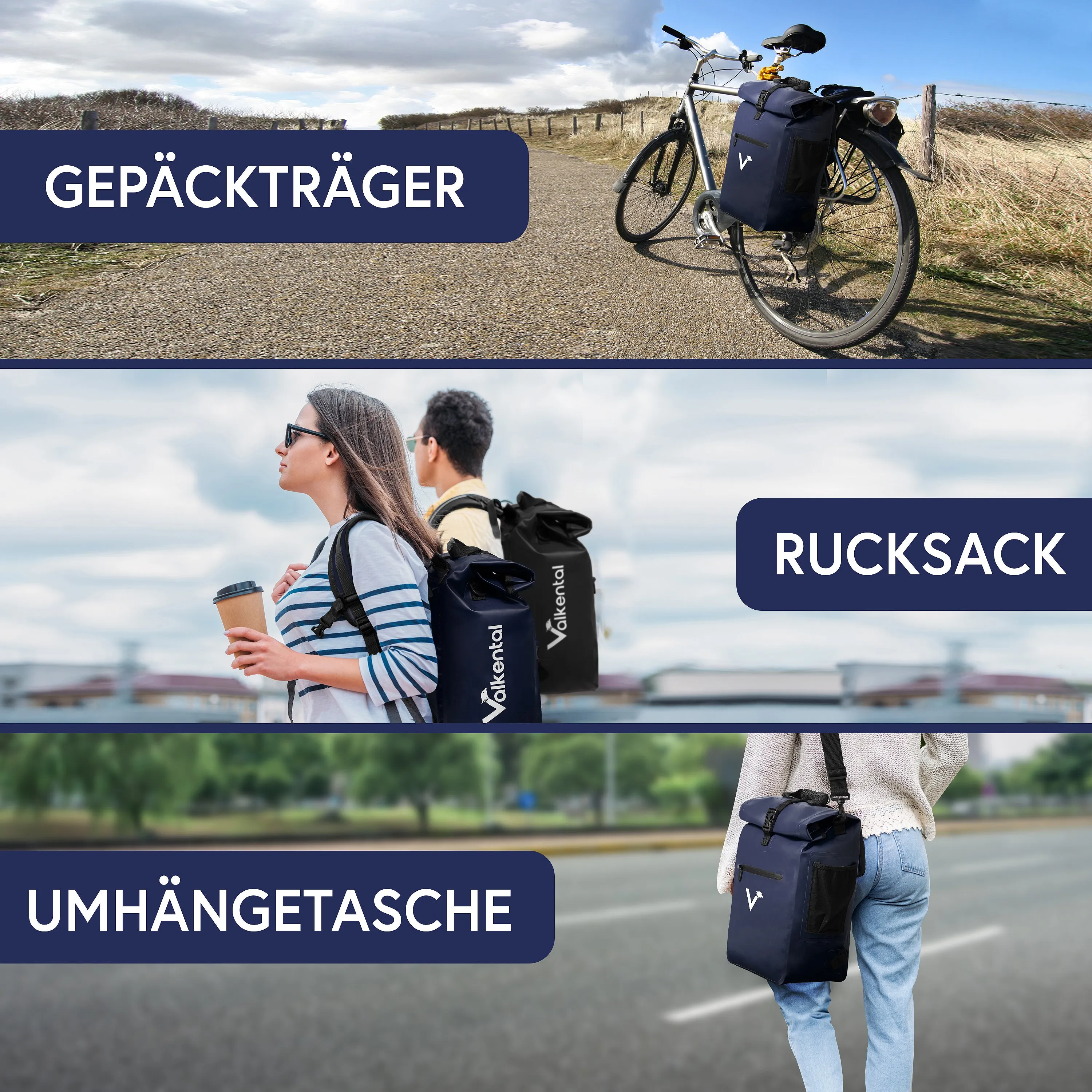 ValkOne 3in1 Fahrradtasche - perfekt für deinen Alltag!